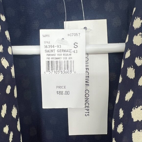 NWT Collective Concepts Navy Ivory Print Mini Dress Women's Small - Picture 5 of 7